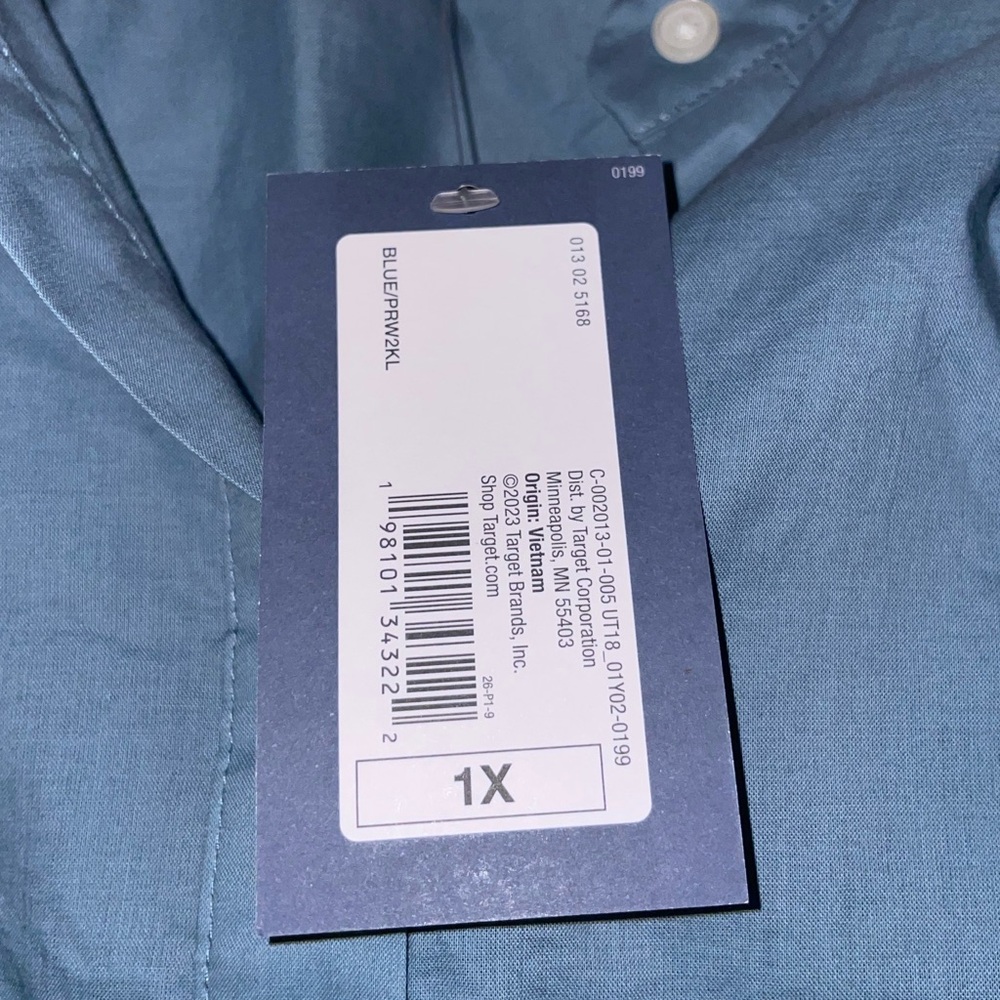 Universal Thread Light Blue Button-Front Top - Picture 3 of 4